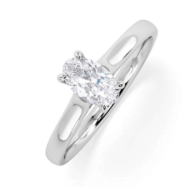 Amora Oval 0.50ct Lab Diamond Engagement Ring F/VS1 Set in 18K White Gold